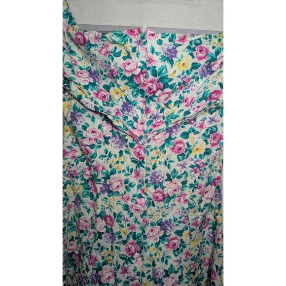 Roberta Vintage Juniors Floral Romper Sz 9/10 Off The Shoulder 80s Feminine - Picture 5 of 7